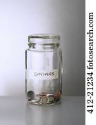 poupança, mudança, jarro, ligado, contador