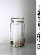 vidro, mudança, jarro, ligado, contador