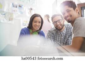 Portrait confident creative business people