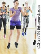 aeróbica, classe, pular