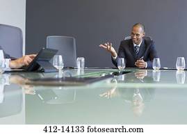 Businessman talking in meeting