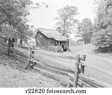 Rustic Style Log Cabin Birdhouse Stock Photography Kb32115