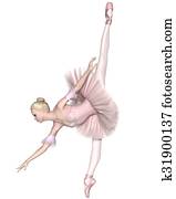 Ballerina in Pink Tutu - Arabesque Ballerina in Pink Tutu - Arabesque