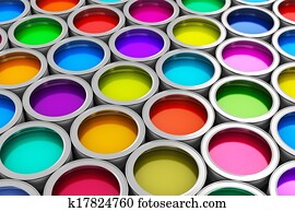 Color paint cans Color paint cans