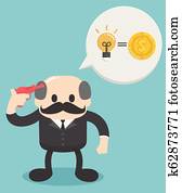 Ideas equals income. Concept business vector illustration,