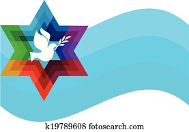 שלום, יונה, ברקע, של, גלים כחולים