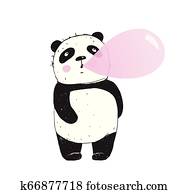 Funny Panda Chewing Gum Bubble Funny Panda Chewing Gum Bubble
