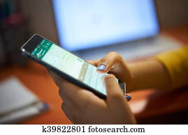 Girl Typing Phone Message On Social Network At Night Girl Typing Phone Message On Social Network At Night