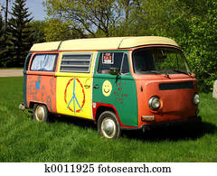 hippie, furgão