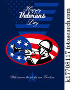 Modern Veterans Day American Soldier Greeting Card Modern Veterans Day American Soldier Greeting Card