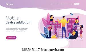 Smartphone, sucht, begriff, landung, page. Smartphone, sucht, begriff, landung, page.