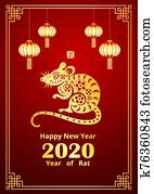 chinesisches neues jahr, 2020, 3 chinesisches neues jahr, 2020, 3