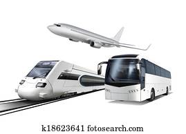 collage, von, transport collage, von, transport