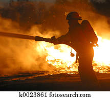 fireman with hose fireman with hose