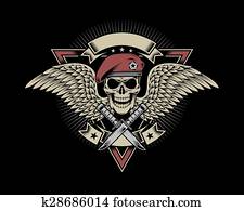 Military Skull with Wings Military Skull with Wings