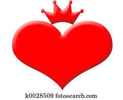 Vintage simple background: playing card - queen of hearts Picture