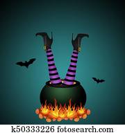 הלוווין, נעליים, מכשפה, ב, ה, סיר