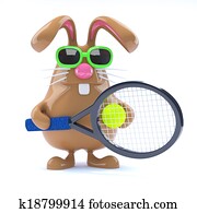 3d Easter bunny tennis star 3d Easter bunny tennis star