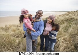 Black Family on a beach