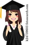 Brunette Graduation Girl Brunette Graduation Girl