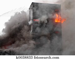 Burning building Burning building