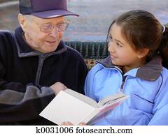 Grandfather reading Grandfather reading