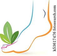 Logo foot and leafs colorful Logo foot and leafs colorful