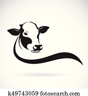 vetorial, de, um, diretor vaca, desenho, branco, experiência., fazenda, Animal.