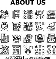 About Us Presentation Collection Icons Set Vector About Us Presentation Collection Icons Set Vector
