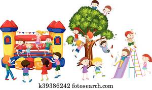 Children playing on playground Children playing on playground