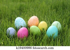 Colorful Easter Eggs Still Life With Natural Light