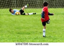 meninos, futebol jogando