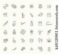 Simple Set of Drugs Related Vector Line Icons Simple Set of Drugs Related Vector Line Icons