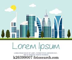 Vector modern city illustration