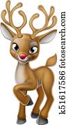 weihnachten, rentier, karikatur, zeichen weihnachten, rentier, karikatur, zeichen
