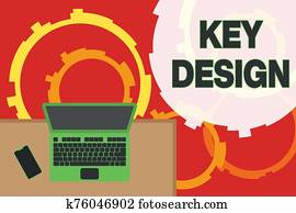 Writing note showing Key Design. Business photo showcasing a necessary or very important realization of a concept or idea Office working place laptop lying wooden desk smartphone. Writing note showing Key Design. Business photo showcasing a necessary or very important realization of a concept or idea Office working place laptop lying wooden desk smartphone.