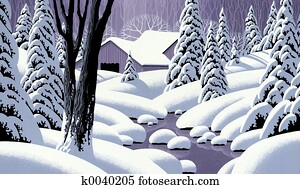 השלג קטע, עם, רפת