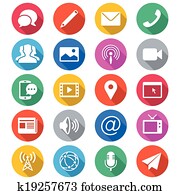 תקשורת, ו, תקשורת, דירה, צבע, איקונים