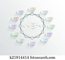 事務, 過程, infographics