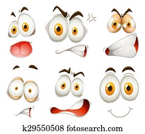 Facial expression on white