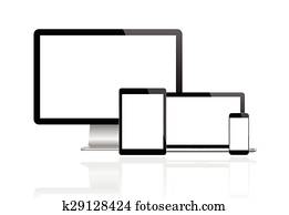 Modern monitor, computer, laptop, p Modern monitor, computer, laptop, p