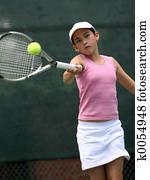 ילדה, לשחק טניס