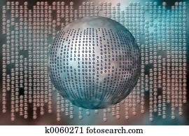 Data, binary code. Data, binary code.