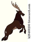 Deer jumping