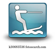 Icon, Button, Pictogram Water Skiing Icon, Button, Pictogram Water Skiing