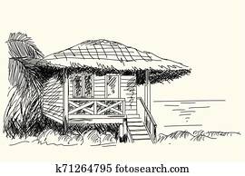 Old wooden hut. Old wooden hut.