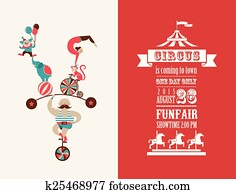 vintage poster with carnival, fun fair, circus vector background vintage poster with carnival, fun fair, circus vector background