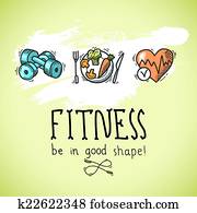 Fitness sketch poster Fitness sketch poster