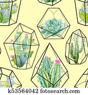 Watercolor cactus pattern Watercolor cactus pattern
