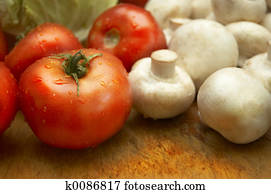 fresh wet vegetables